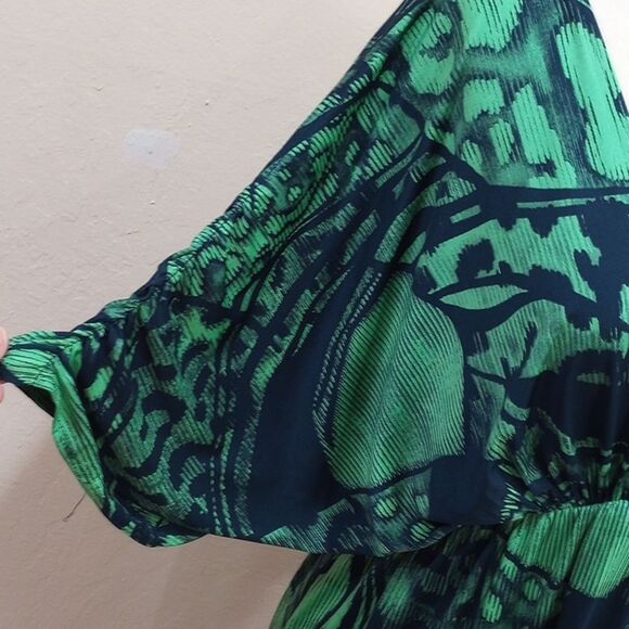 NEW! T-Bags Los Angeles Plunging Kimono Style Dress Beach Cover Up - L - Picture 5 of 9